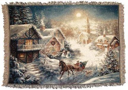 One Horse Open Sleigh 50" x 60" Tapestry Throw Blanket From Simply Home