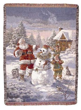 Santa's Helpers 50" x 70" Full-Size Tapestry Throw Blanket From Simply Home