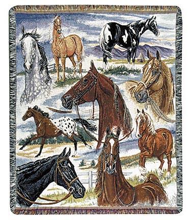 Horse Sense 50" x 60" Tapestry Throw Blanket From Simply Home