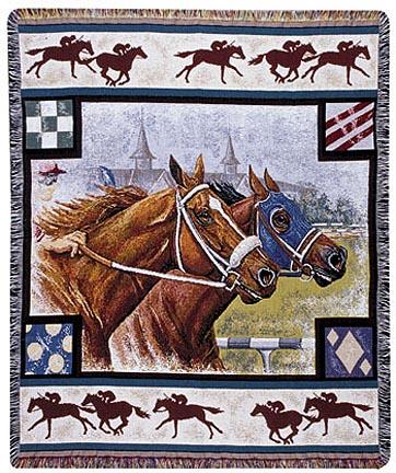Day at the Races 50" x 60" Tapestry Throw Blanket From Simply Home