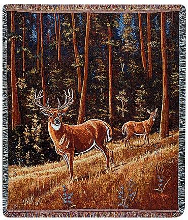 Whitetail Morning 50" x 60" Tapestry Throw Blanket From Simply Home