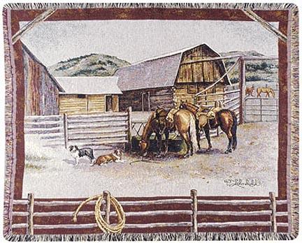 Ranch Life  by Pat Lehmkuhl 50" x 60" Tapestry Throw Blanket From Simply Home