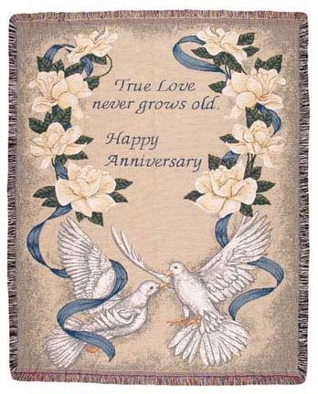 Happy Anniversary 50" x 60" Tapestry Throw Blanket From Simply Home