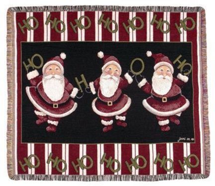 Ho Ho Ho 50" x 60" Holiday Tapestry Throw Blanket From Simply Home