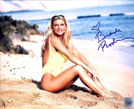 Brande Roderick Autographed "Baywatch Sitting on Beach" 8" x 10" Color Photograph (Unframed)