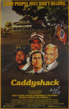 Cindy Morgan and Michael O'Keefe Autographed Caddyshack Poster