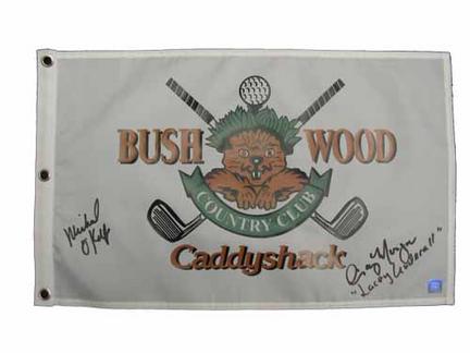 Cindy Morgan and Michael O'Keefe Autographed Caddyshack Golf Pin Flag