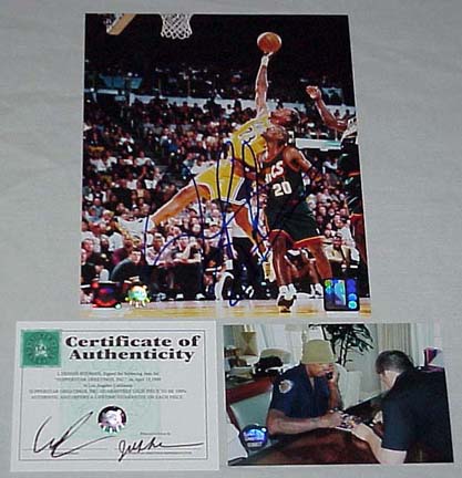 Dennis Rodman Autographed Los Angeles Lakers "Rebounding vs. Seattle Supersonics" 8" x 10" Photograp