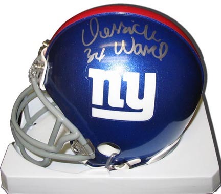 Derrick Ward New York Giants Autographed Riddell Mini Helmet