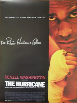 Hurricane Carter Autographed Hurricane Movie Poster