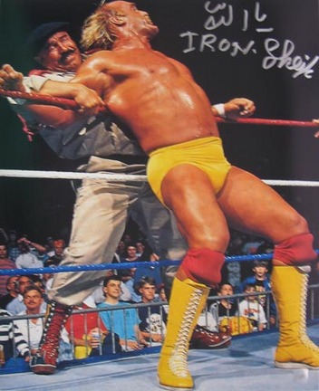 Iron Sheik Autographed "vs. Hulk Hogan" 16" x 20" Photograph (Unframed)