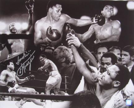 Joe Frazier Autographed "Fight Of The Century Collage" 16" x 20" Photograph with "Smokin'"