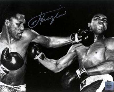Joe Frazier Autographed "The Punch" 16" x 20" Black & White Photograph with Muhammad Ali (Unfram