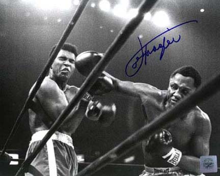 Joe Frazier Autographed "Right Cross" 16" x 20" Black & White Photograph with Muhammad Ali (Unfr