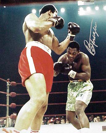 Joe Frazier Autographed "Ali / Frazier I Ducking" 16" x 20" Color Photograph  (Unframed)