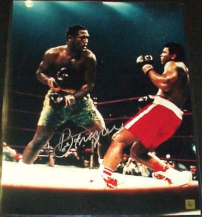 Joe Frazier Autographed "Ali / Frazier I Knockdown" 16" x 20" Color Photograph  (Unframed)
