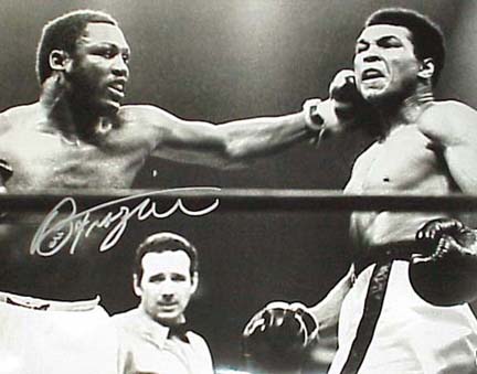 Joe Frazier Autographed "Ali / Frazier II Left Hook" 16" x 20" Black & White Photograph  (Unfram