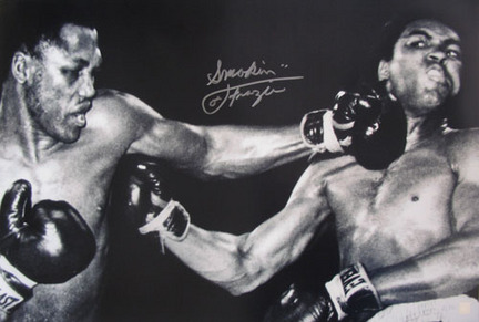 Joe Frazier Autographed "vs. Muhammad Ali:  Fight Of The Century The Punch" Limited Edition Black and White 20