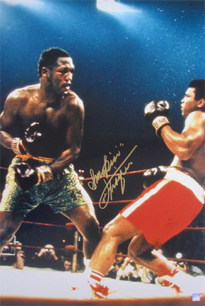 Joe Frazier Autographed "vs. Muhammad Ali: Fight Of The Century Knockdown" Color Limited Edition 20" x 30