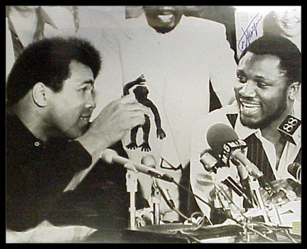 Joe Frazier Autographed "Ali / Frazier Staredown" 8" x 10" Color Photograph  (Unframed)