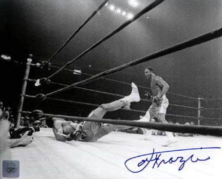 Joe Frazier Autographed "Ali/Frazier Knockdown II" 8" x 10" Black & White Photograph (Unframed)