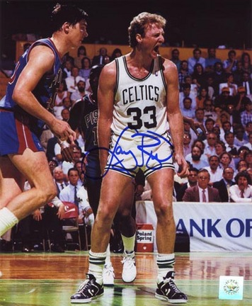 Larry Bird Autographed "Yelling" 8" x 10" Photograph (Unframed)
