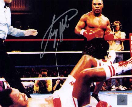 Larry Holmes Autographed "Larry Holmes KO'd By Mike Tyson" 8" x 10" Photograph (Unframed)