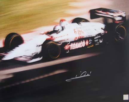 Mario Andretti Autographed "Texaco Blur" 16" x 20" Photograph (Unframed)