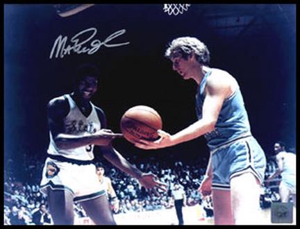Magic Johnson Autographed "NCAA with Larry Bird" 16" x 20" Photograph (Unframed)