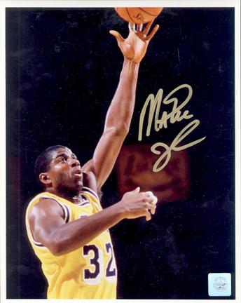 Magic Johnson Autographed "Close Up Layup" 16" x 20" Photograph (Unframed)