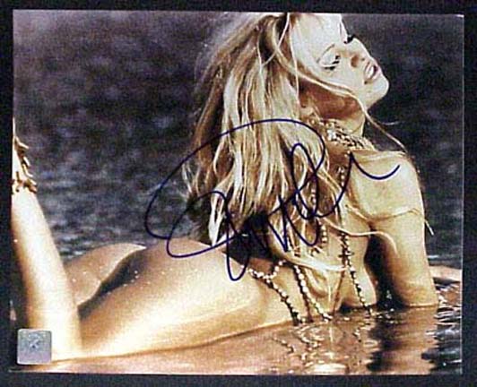 Pamela Anderson Autographed "Beads" 8" x 10" Color Photograph (Unframed)