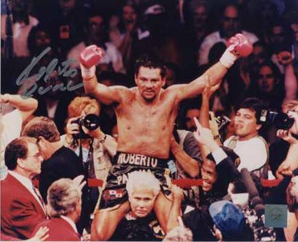 Roberto Duran Autographed "Celebration" 16" x 20" Photograph (Unframed)