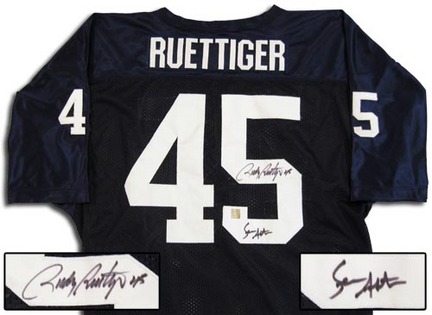 Rudy Ruettiger and Sean Astin Notre Dame Fighting Irish Autographed Authentic NCAA Football Jersey