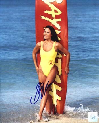 Stacy Kamano Autographed "Baywatch on Beach with Surfboard" 8" x 10" Color Photograph  (Unframed)
