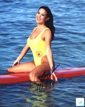 Stacy Kamano Autographed "Baywatch Smiling on Surfboard" 8" x 10" Color Photograph  (Unframed)