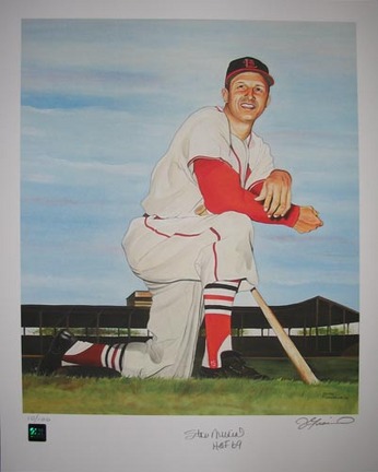 Stan Musial and James Fiorentino Autographed Limited Edition 16" x 20" Lithograph Print with "HOF '69&quo