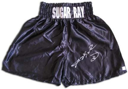 Sugar Ray Leonard Autographed Custom Boxing Trunks