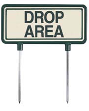 Drop Area Fairway Sign (Green / White)