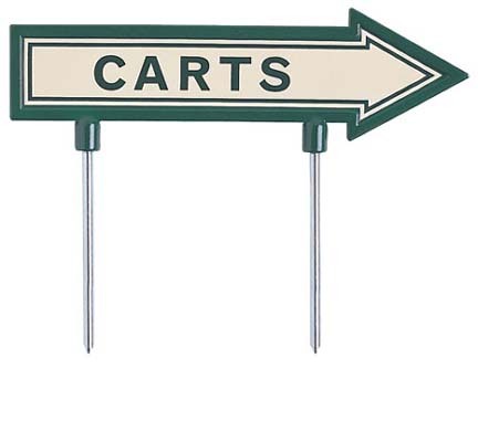 15" "Carts" Directional Arrow (Green / White)