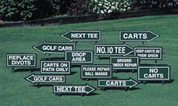 Keep Carts 30' From Green Fairway Sign (Green / White)