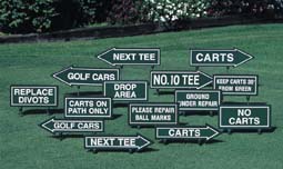 No Carts Fairway Sign (Green / White)