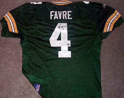 Brett Favre Autographed Green Bay Packers Reebok Authentic Green Jersey