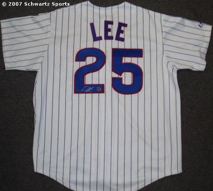 Derrek Lee Chicago Cubs Autographed Replica Majestic Athletic MLB Baseball Jersey (Home)