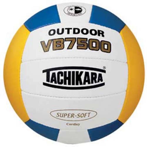 Tachikara Outdoor Super Soft Composite Leather Beach Volleyball (Gold / White / Royal)