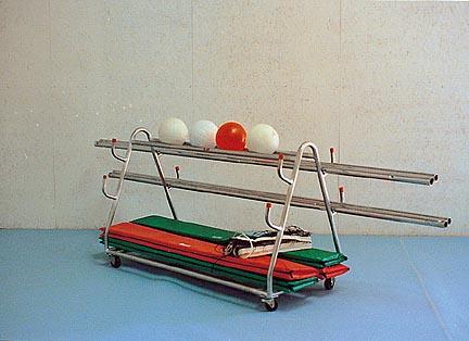 38"H x 62"L x 28"W Volleyball Equipment Cart