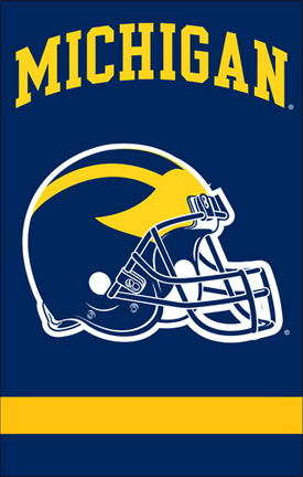 Michigan Wolverines "Helmet" NCAA Applique Banner Flag