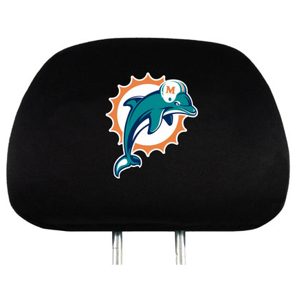 Miami Dolphins Head Rest Covers - Set of 2