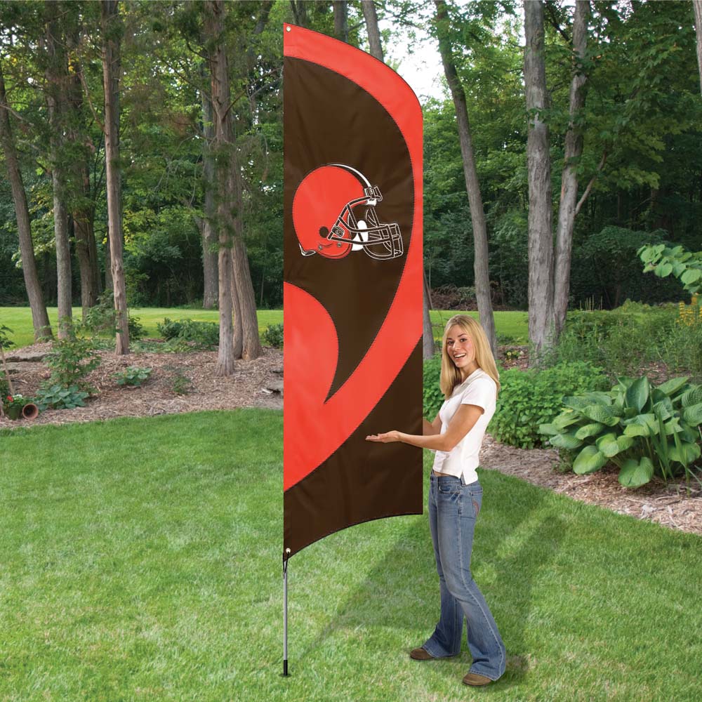 Cleveland Browns NFL Tall Team Flag with Pole