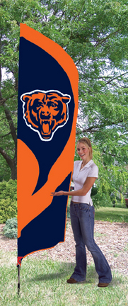 Chicago Bears NFL Tall Team Flag with Pole