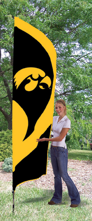 Iowa Hawkeyes NCAA Tall Team Flag with Pole